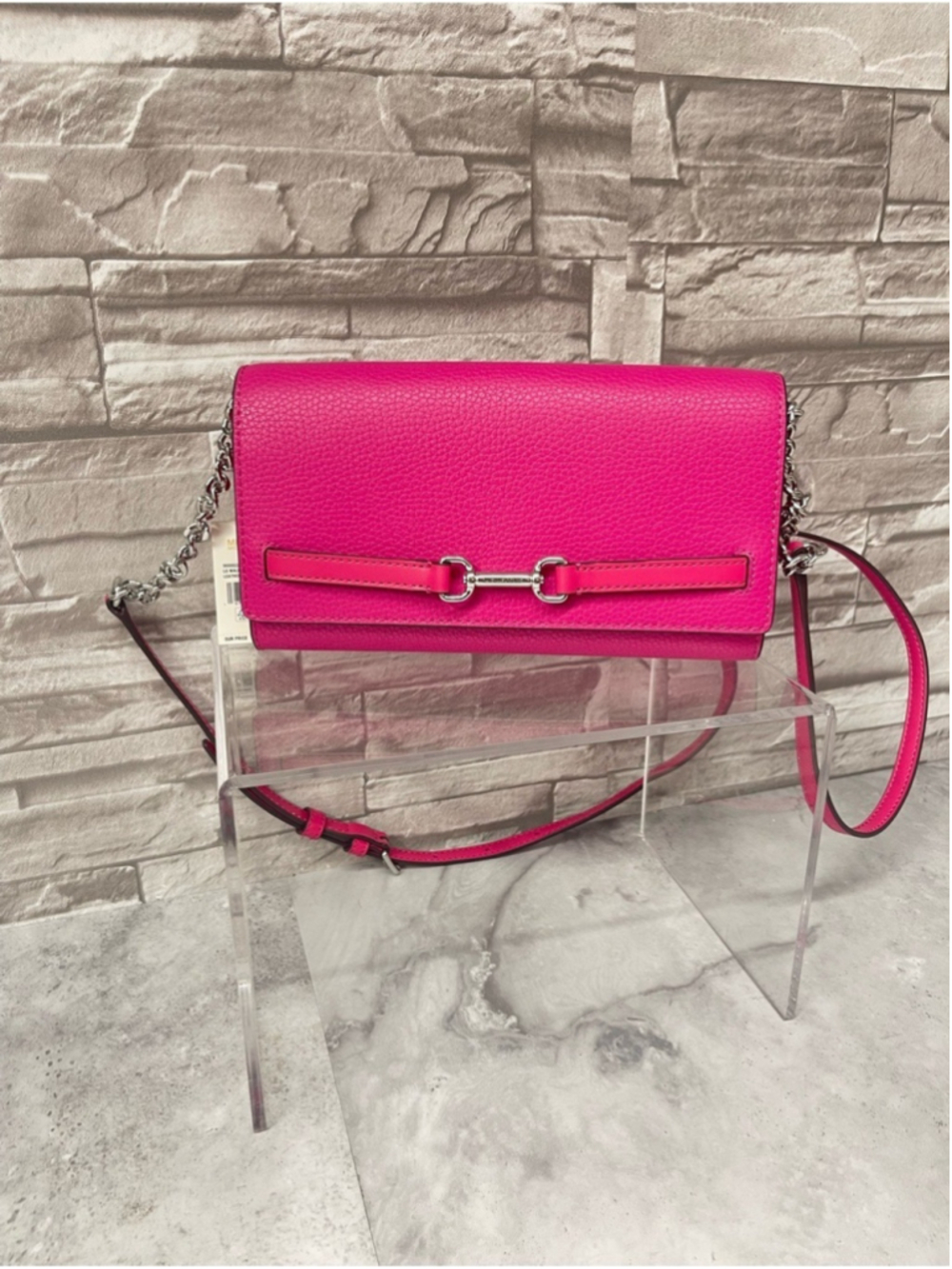 Michael Kors Carson Wallet On A Chain Dragonfruit Pink